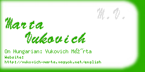 marta vukovich business card